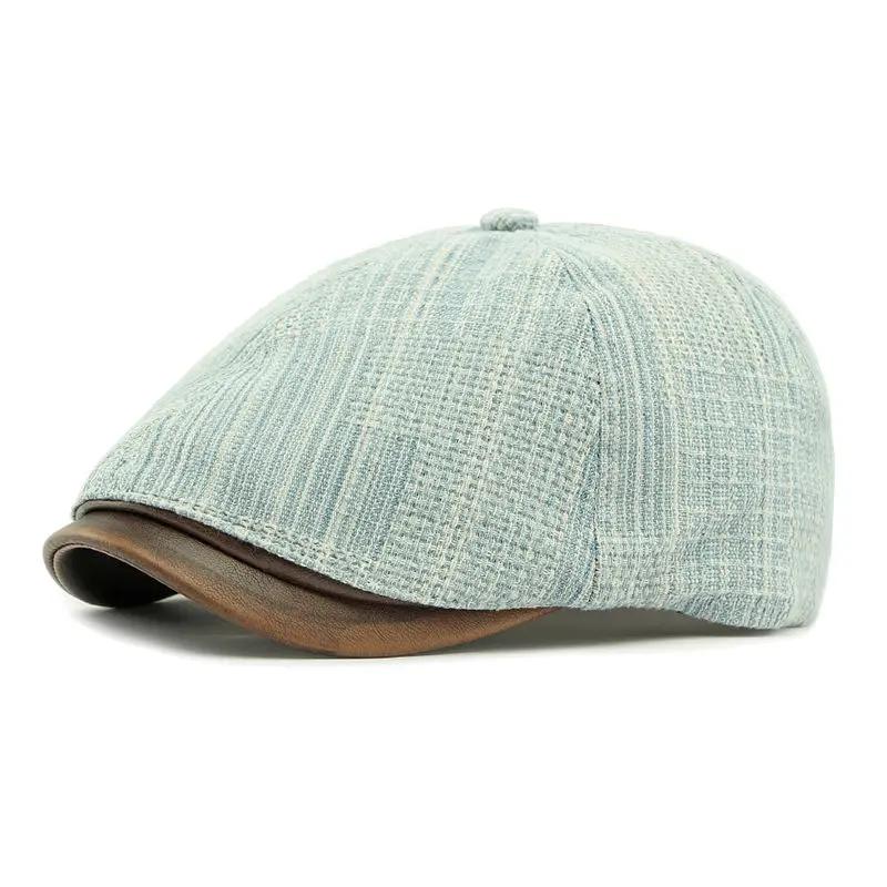 

LDSLYJR Four Seasons Polyester Print Newsboy Caps Men Flat Cap Women Painter Beret Hats 72 56-60cm wear небо синє кольору