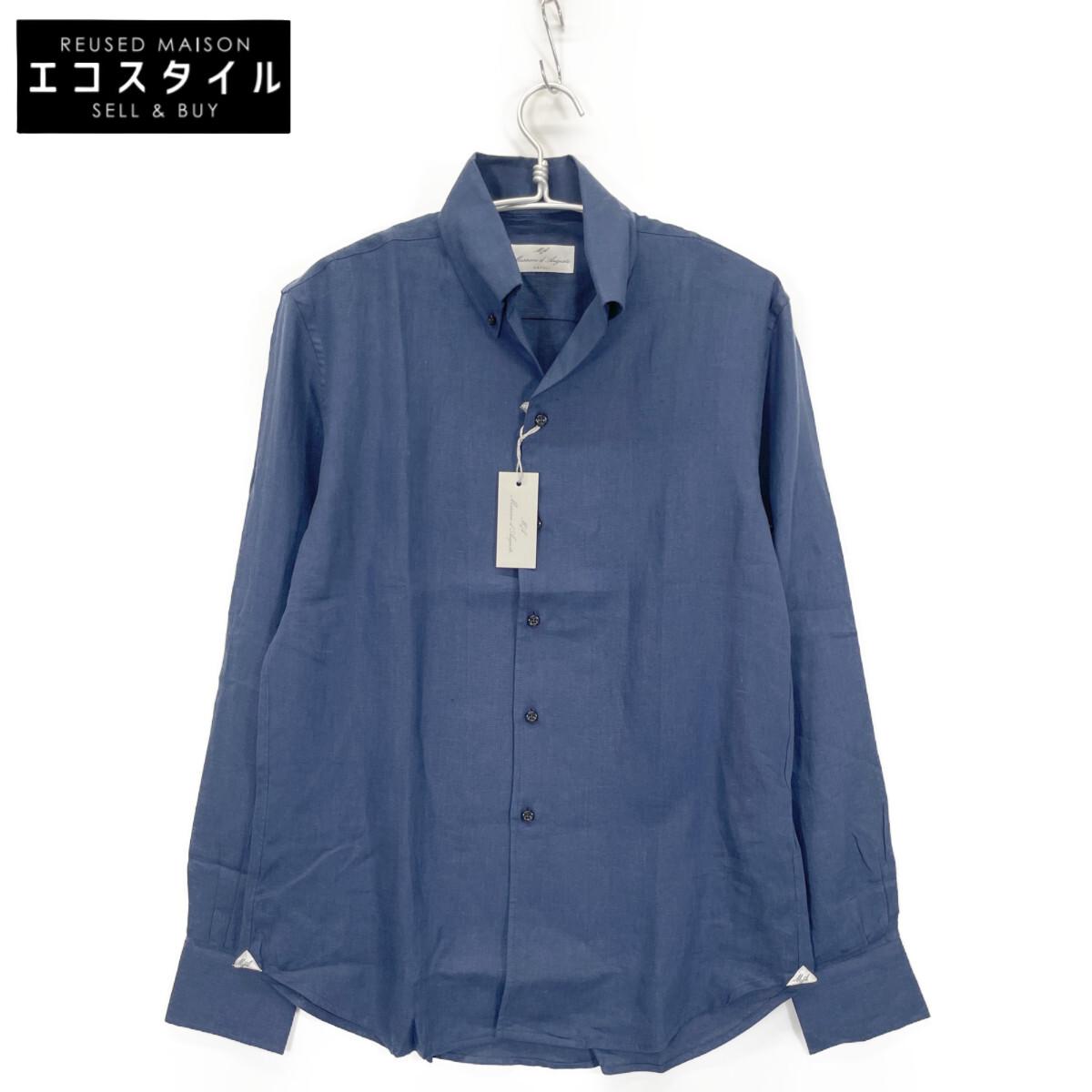 

Massimo d Augusto Navy MAX6 100% Льняная Цельнокроеная Рубашка на Пуговицах топы M NavyUsed