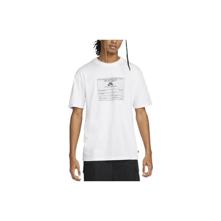 Nike T Shirts Men s White Crew Neck Moderate Straight Fit DX9467-100 XXL