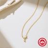 Stylish Commuter Simple Wear S925 Sterling Silver Geometric Zircon Splicing Butterfly Element Necklace