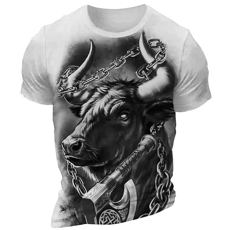 Men's T-Shirts Retro Animal Street 3d Print Short Sleeves Vintage Top T Shirt For Men Clothing Oversized Shirt Tee Summer T-Shirts Men’s