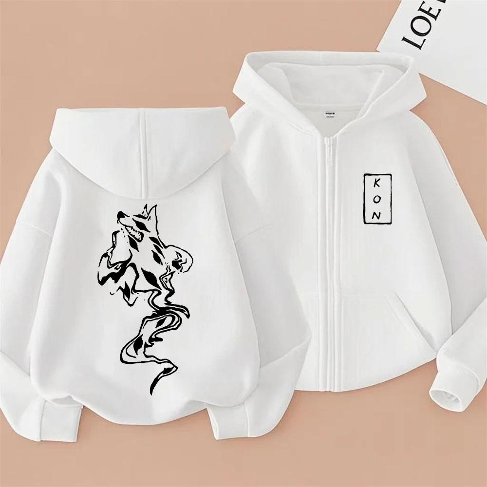 Anime Chainsaw Man Reißverschluss-Hoodie Hayakawa Aki Fuchs Teufel Kon Grafik Reißverschlussjacke Herren Damen Manga Mode Übergroße Hoodies