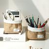 1pcs Cotton Linen Storage Basket Hanging Desktop Organizer for Cosmetics Keys & Sundries Home Storage Basket