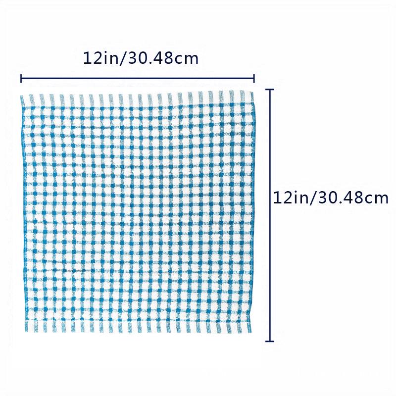 Waffle Plaid Dishcloth Set: Napkin, Tea Towel, Kitchen Towel, Scouring Pad, Cleaning Cloth.