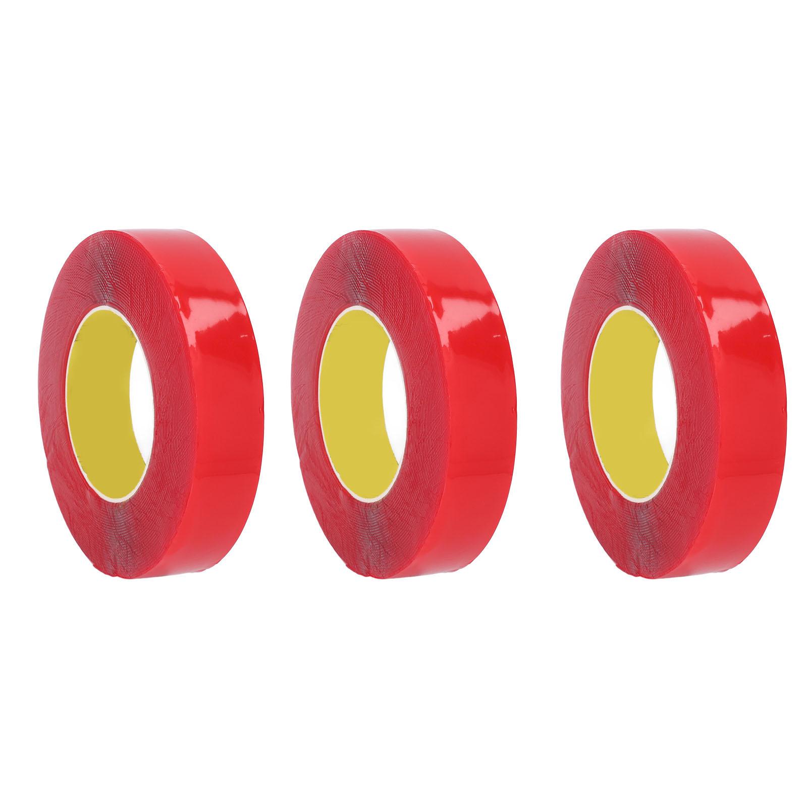 

3 Rolls Acrylic Double Sided Tape 2 Sided Adhesive Clear Heavy Duty Removable for Wall Mounting
