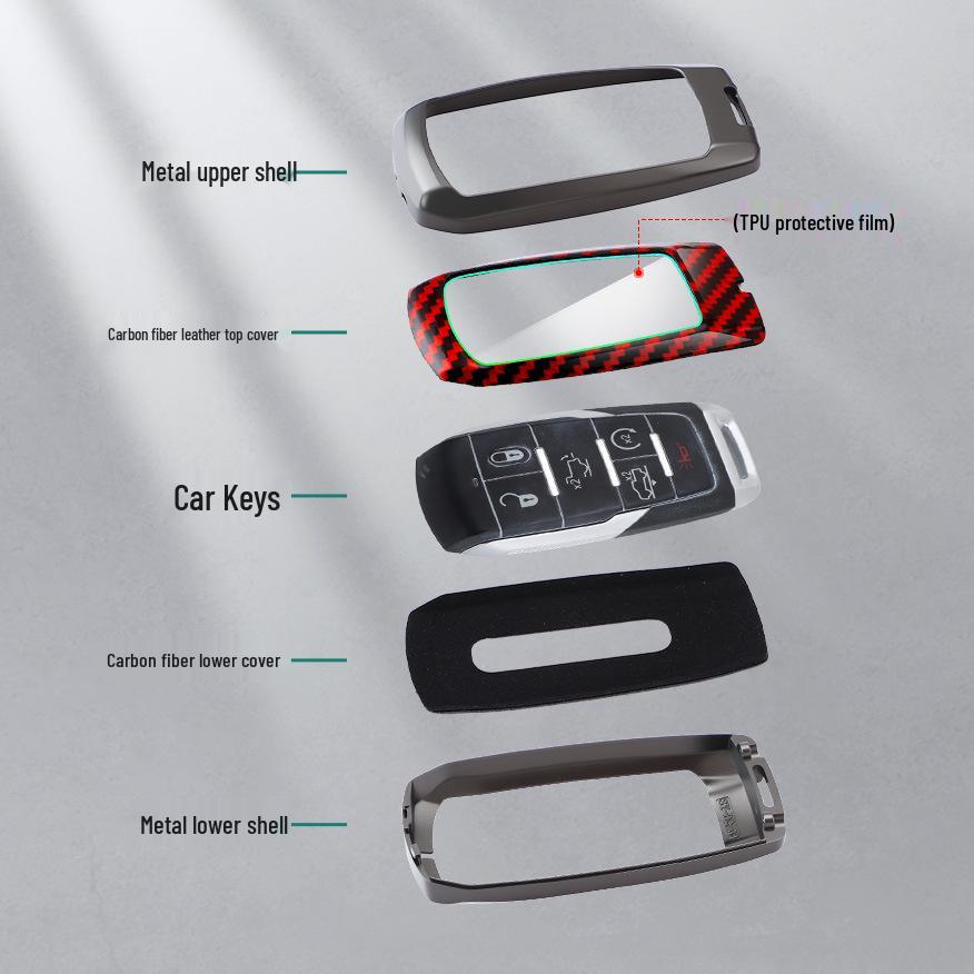 Full-Cover Key Shell for Dodge Journey, RAM 1500/2500/3000, Chrysler