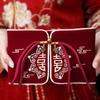 Embroidery Design Red Envelope Handmade Best Wishes Wedding Envelope with Tassel Velvet Cloth Money Packet Wedding Celebration