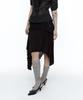 Rough Neck Asymmetrical Tie Knit Skirt Black