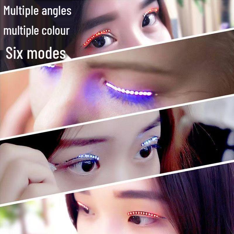 LED Leuchtende Blinkende Wimpern: Sechs-Modus Nachtlicht Falsche Wimpern - Halloween Nicht-Verpflanzungsstil