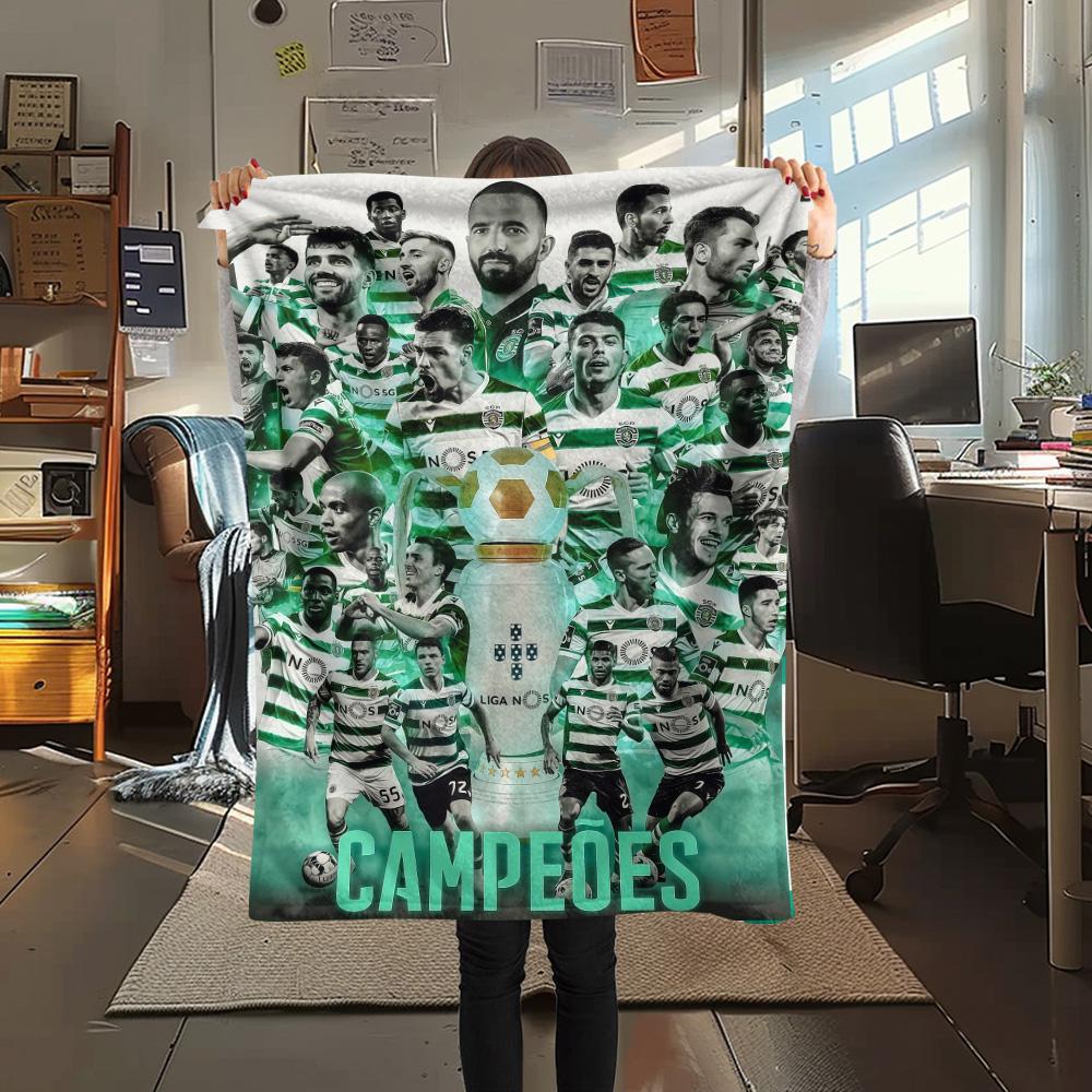 Sporting CP Print FlAannel Blanket, High quality Comfortable for All Seasons, Home Decor, Warmth and Comfort
