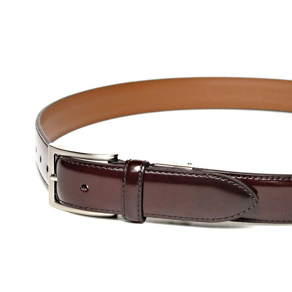 [KIETH] Smooth Leather Glass Finish Belt for Men, Dark Brown, Business, Adjustable Size, Over 50 Years of History and Craftsmanship, Made in Japan,