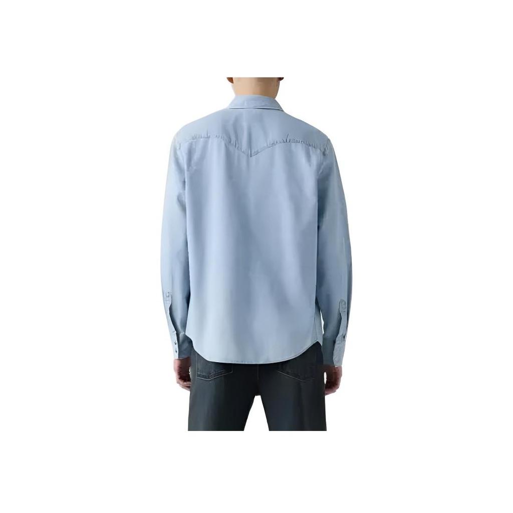 Levis Casual Comfortable Simple French Denim Long Sleeve Shirt Men Shirts 004KH-0000
