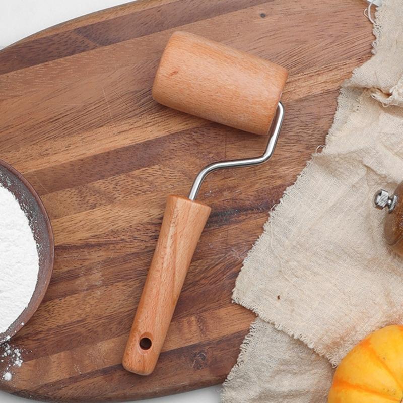 Beechwood Rolling Pin for Pastry Tortillas Pizza Cookie Dumplings Baking Ergonomic Dough Roller Wooden Baking Tool