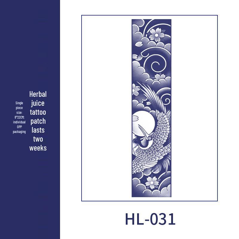 Large Semi-Permanent Waterproof American Style Flower & Plant Arm Tattoo Sticker for Men