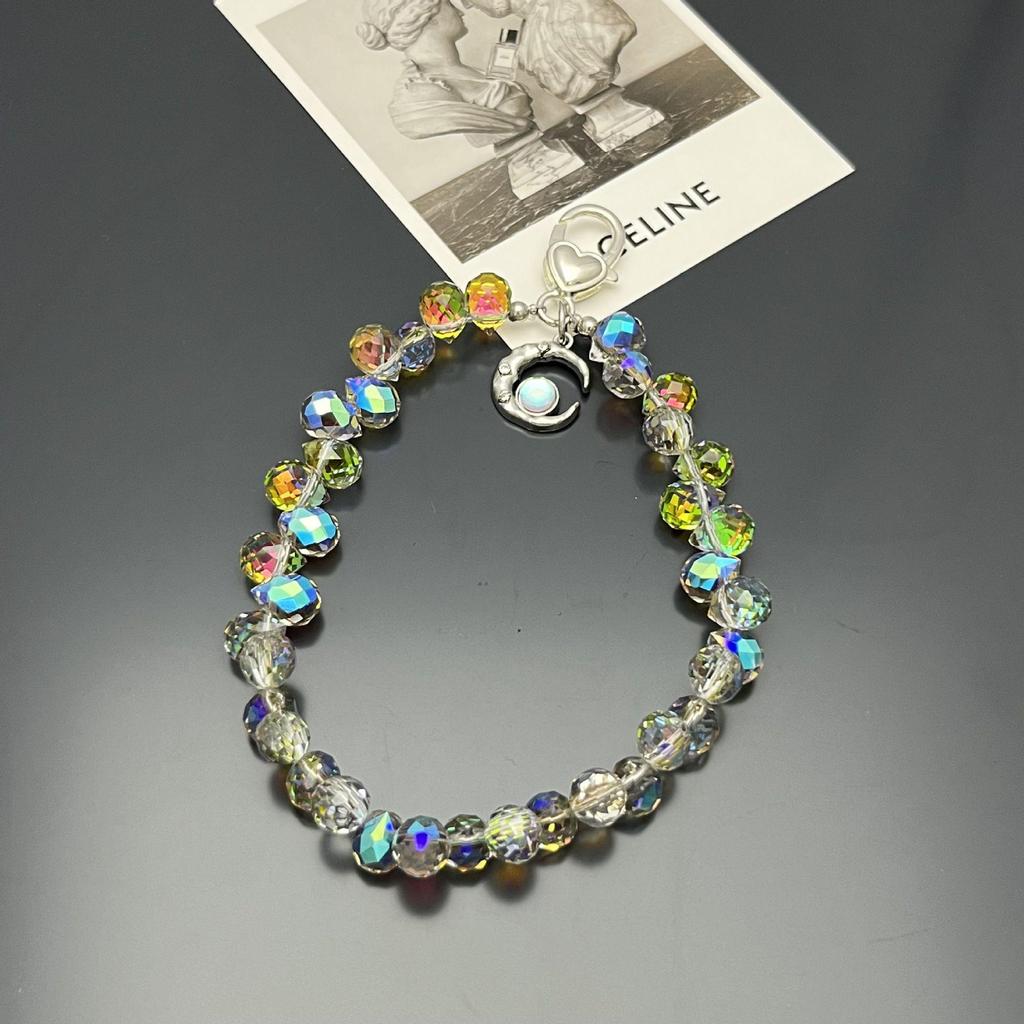 Elegant Women's Crystal Water Drop Beaded Phone Wrist Lanyard