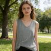 Women Tops V Neck Sleeveless Loose Fit Vest Summer Shirt Casual Tank Tops Lightweight Breathable Daily Wear