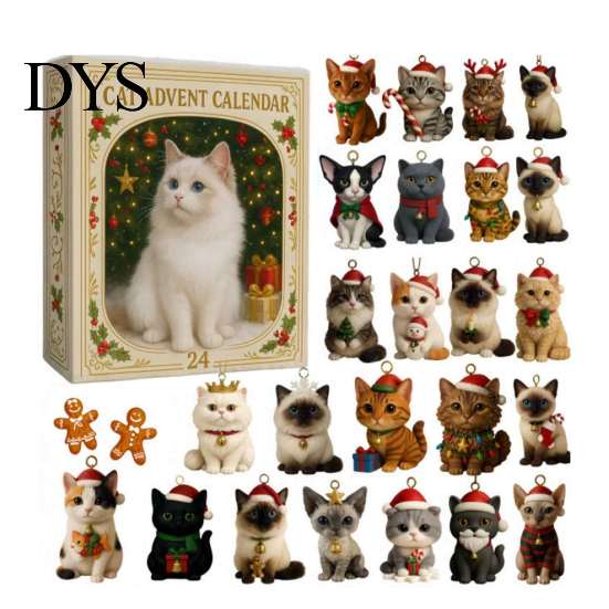 Secret Santa Gifts for Pet Lovers 2026 Christmas Advent Calendar, 24-Day Acrylic 2D Ornament Set with Tree Pendant Animal Figures, Hanging Decor,