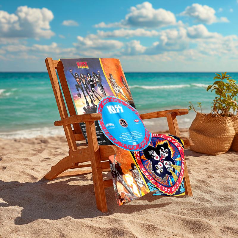 1Pc Kiss Band Concert Posters Beach Towel Quick Dry Multiuse For Beach Pool Gym Yoga Home Travel Christmas Halloween Xmas Gift L139