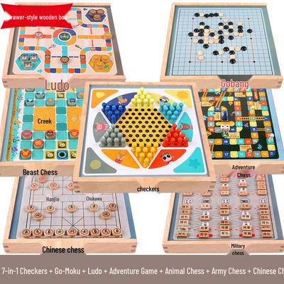 Mussels Kids 7-in-1 Wooden Board Game Set
