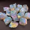 100g Electroplated Rough Opal Iridescent Rainbow Iridescent Crystal Stones Large Raw Gemstones for Jewelry Making Tumbling