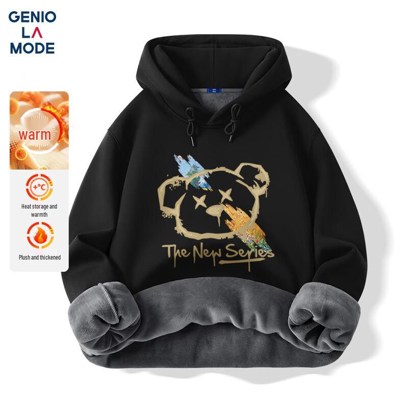 

GENIOLAMODE Men s Fleece-Lined Hooded Sweatshirt 3XL