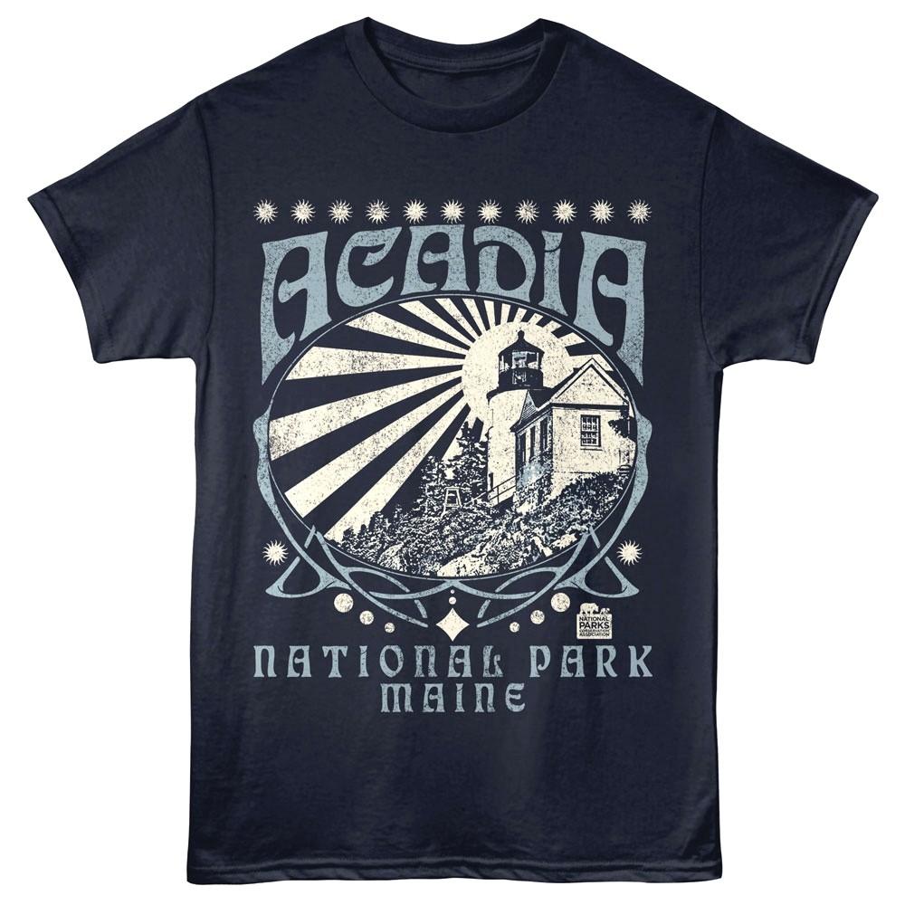 Acadia Lighthouse Shining Men T Shirt XXXXL