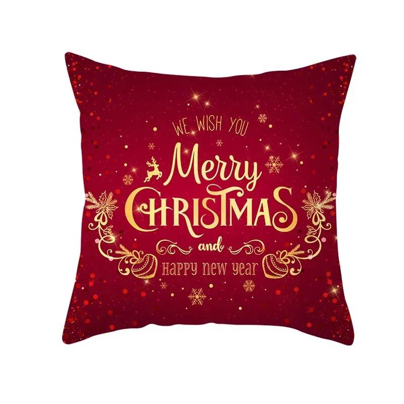 Christmas Themed Pillowcases Car Accessories Office Santa Claus Guest Sofa Home Pillowcases