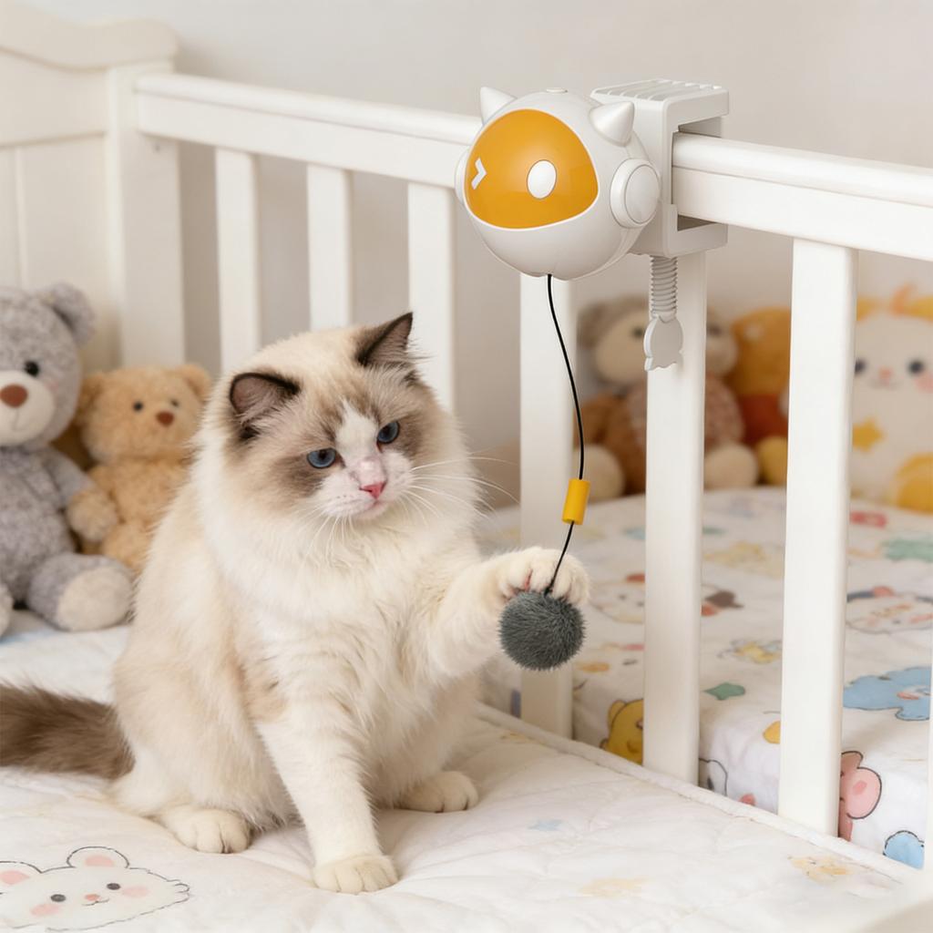 Brinquedo Interativo Automático Elevatório para Gatos – Brinquedo para Pets de Brincadeira Autônoma com Opções de Montagem Versáteis e Bateria de Longa Duração