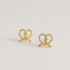 Modernlike 14k Gold-filled Silver Antique Twisted Pretzel Heart Earrings