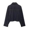 European and American Style, New Women's Clothing, Flip-top Short Denim Shirt, High Waist and Wide Legs, Jogging Jeans.