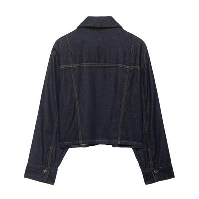 European and American Style, New Women's Clothing, Flip-top Short Denim Shirt, High Waist and Wide Legs, Jogging Jeans.
