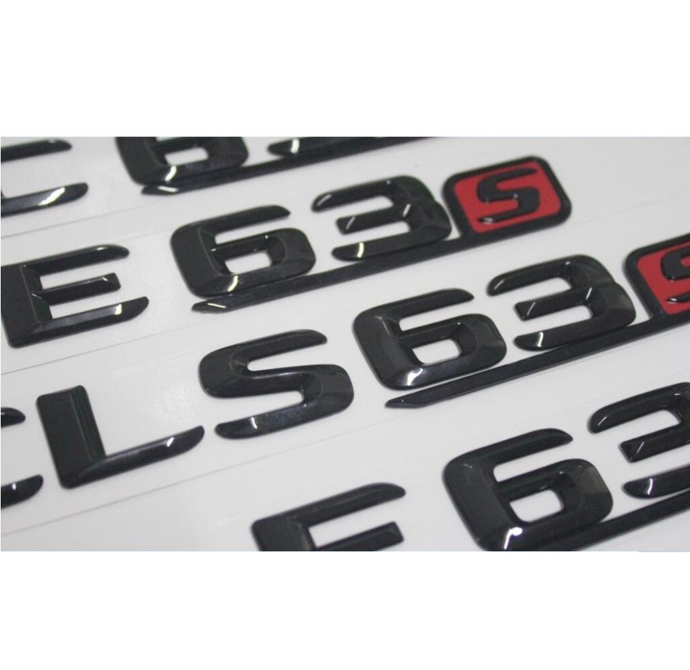 Emblemi Lunghi per Bagagliaio Lettere Rosse Nero Cromo per Mercedes Benz A45s CLA45s C63s E63s CLS63s S63s GLE63s GLC63s GLA45s GT63s MU8