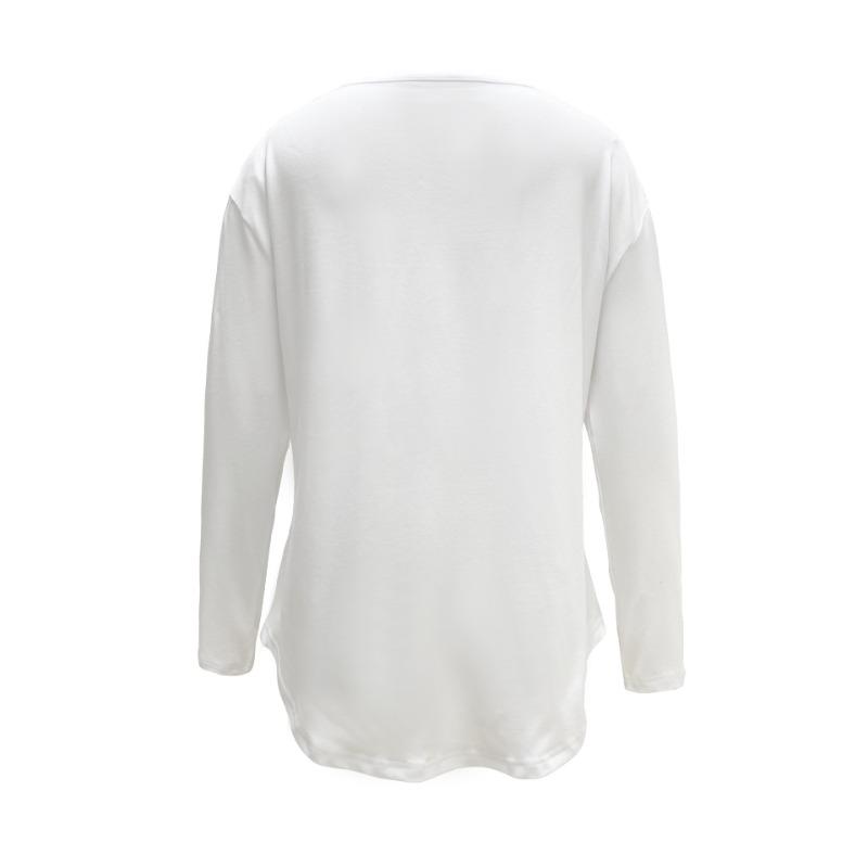 Vår og høst Dame Langermet Topp Øyenstikker V-hals Løs Bluse