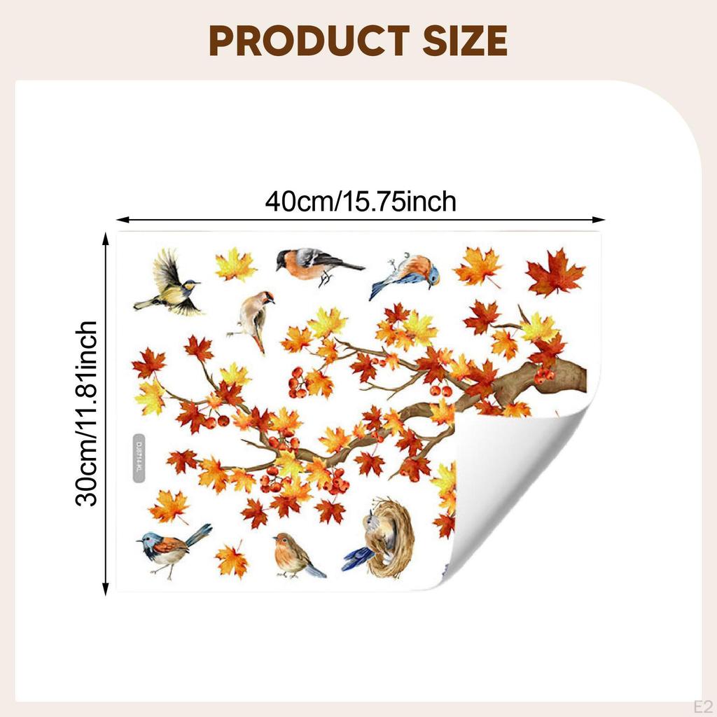 Fall Window Cling Sticker Waterproof Accessories Double Sided Autumn Decor for