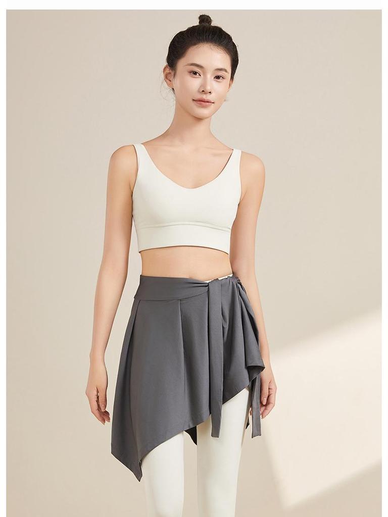 Tie-Up Wrap Dress: Anti-Exposure One-Piece for Yoga, Fitness, Dance, and Outerwear