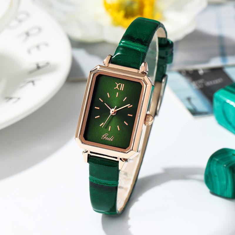 Gedi Womens Minimalist Leather Strap Quartz Watch With Water Resistance For Elegant Office Wear