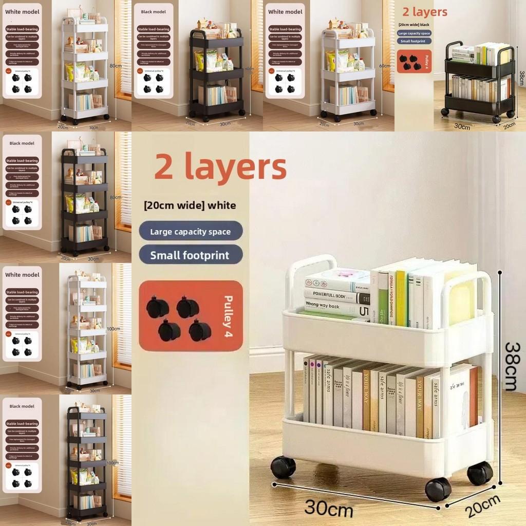 Mały wózek do przechowywania z składanymi, obrotowymi, mobilnymi półkami do organizacji kuchni i sypialni