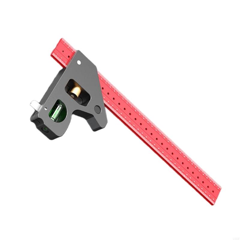   90 Degree Aluminum Carpenter Square Precise Woodworking Ruler Tool With Lasering Etched Marking For Accurate Measurement