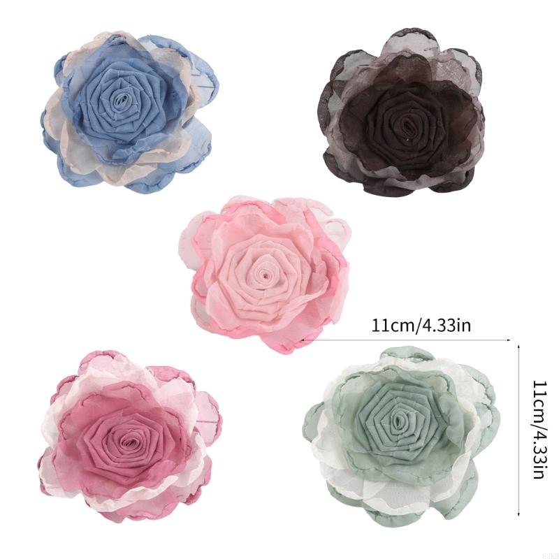 62KD 2 Piece Artificial Flower Curtain Tiebacks Metal Spring Clips for Window Drapes Drapery Holdbacks Clamps Room Decoration