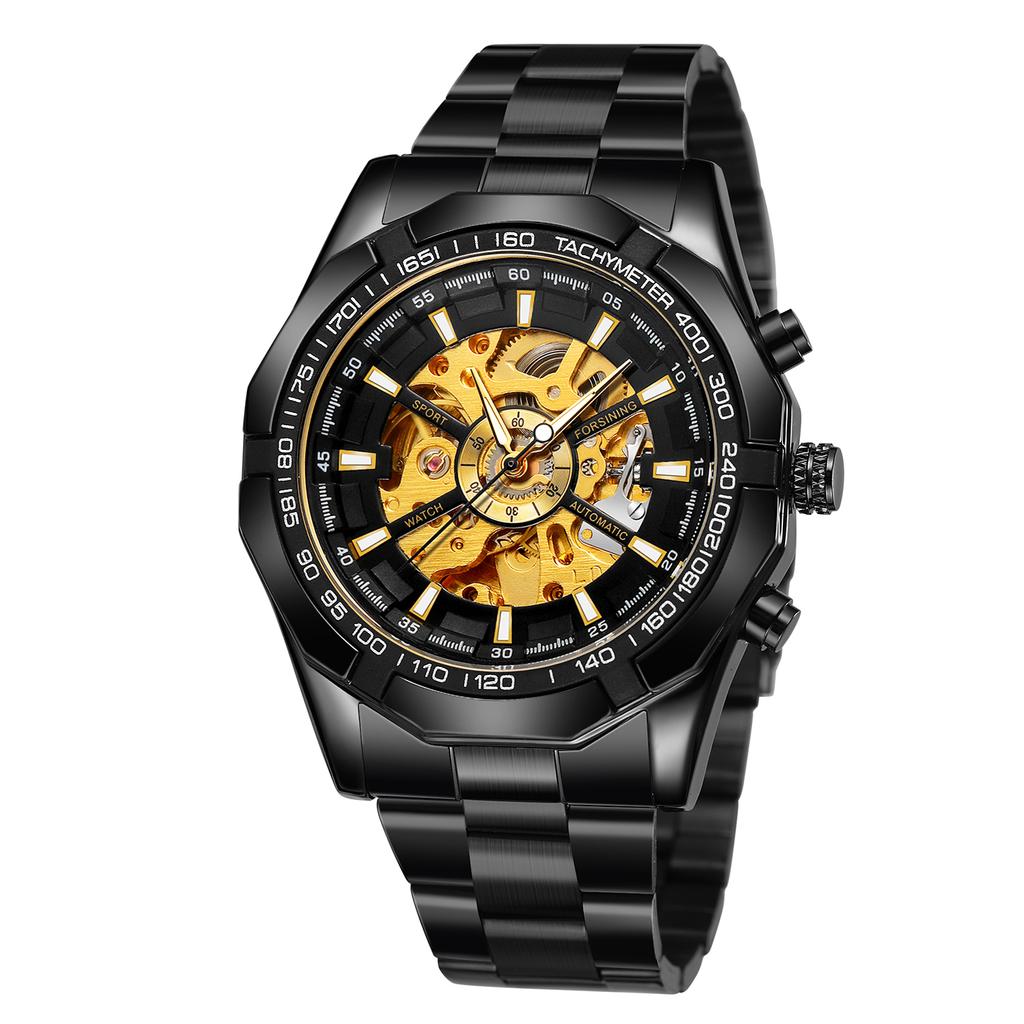 Forsining Chinese Relogio Forsining Montrepourhomme Stainless Steel Bracelet Mechanical Skeleton Automatic Watch Wristwatch Man