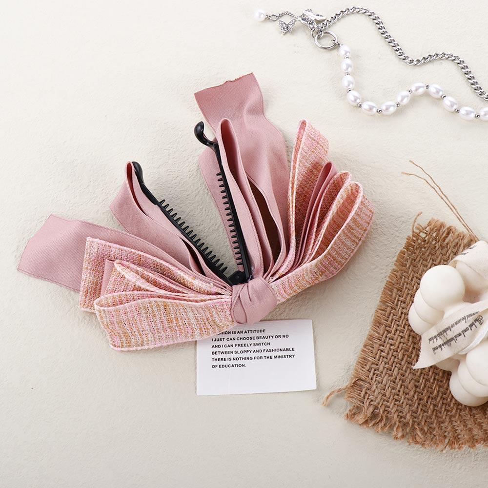 Cloth Resin Party Vertical Clip Women Hair Accessories Korean Style Hair Wear Bow Banana Clip