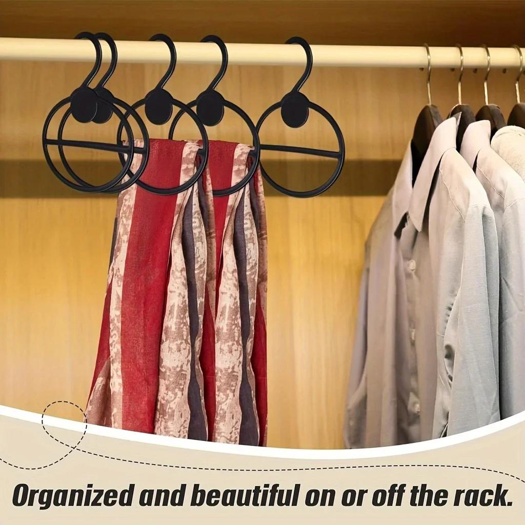 10/20ps Oval Scarf Shawl Tie Holder Circle Shape Coat Hanger Multifunctional Clothes Display Slots Holder Organizer Space Saving