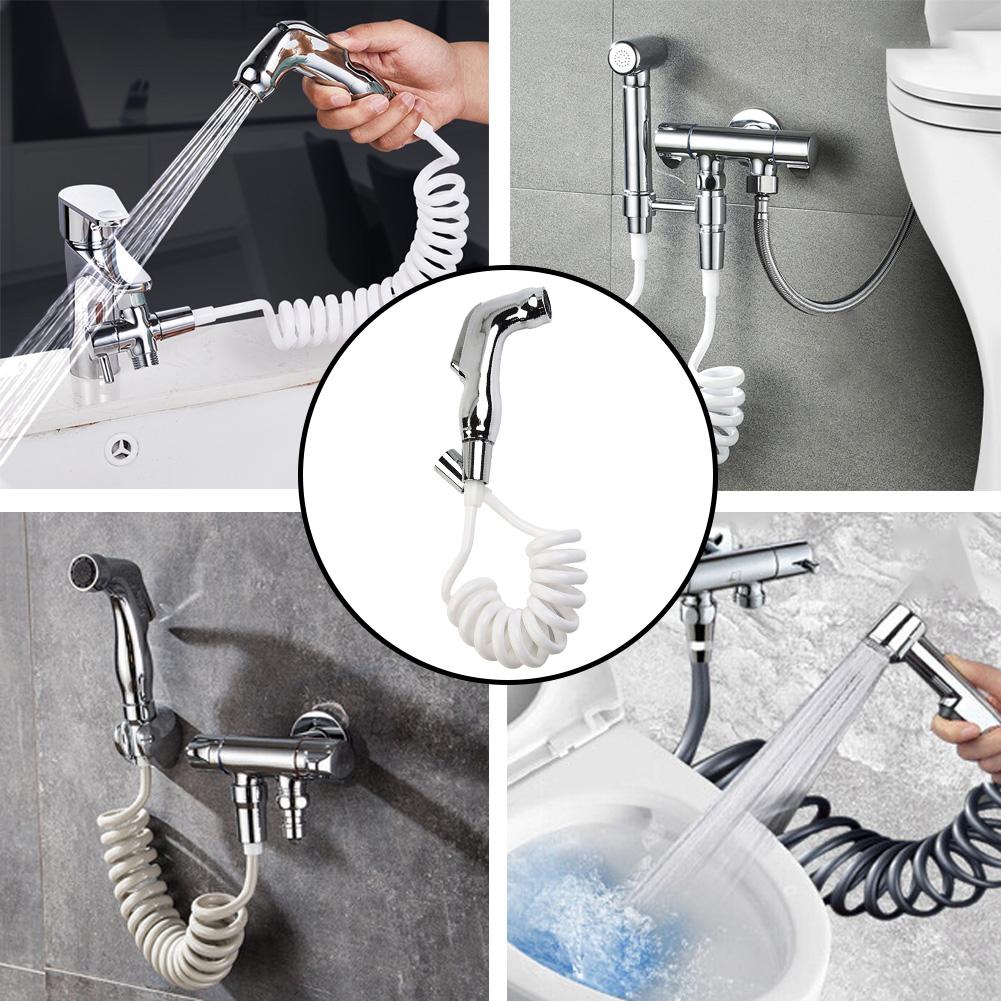 Shower Heads Bidet Spray Bathroom Bathroom Spray Kit Douche Hand Held Hygienic PU/ABS Shower Head Bidet Silver