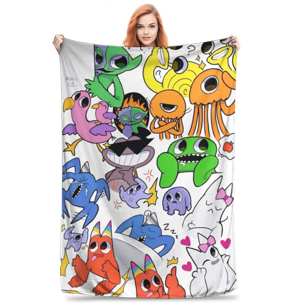 Sprunki Incredibox Game Throw Blanket for Couch Soft Fuzzy Plush Blanket 50x60 Inch Multiple Sizes Bedspreads for All Seasons