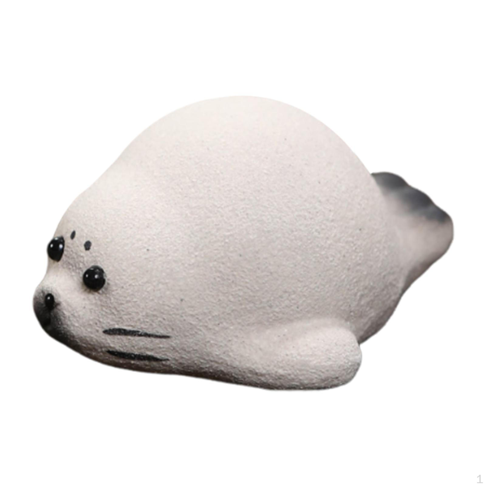 

Фигурка домашнего животного ручной работы из фиолетовой глины для сада влюбленных Seal