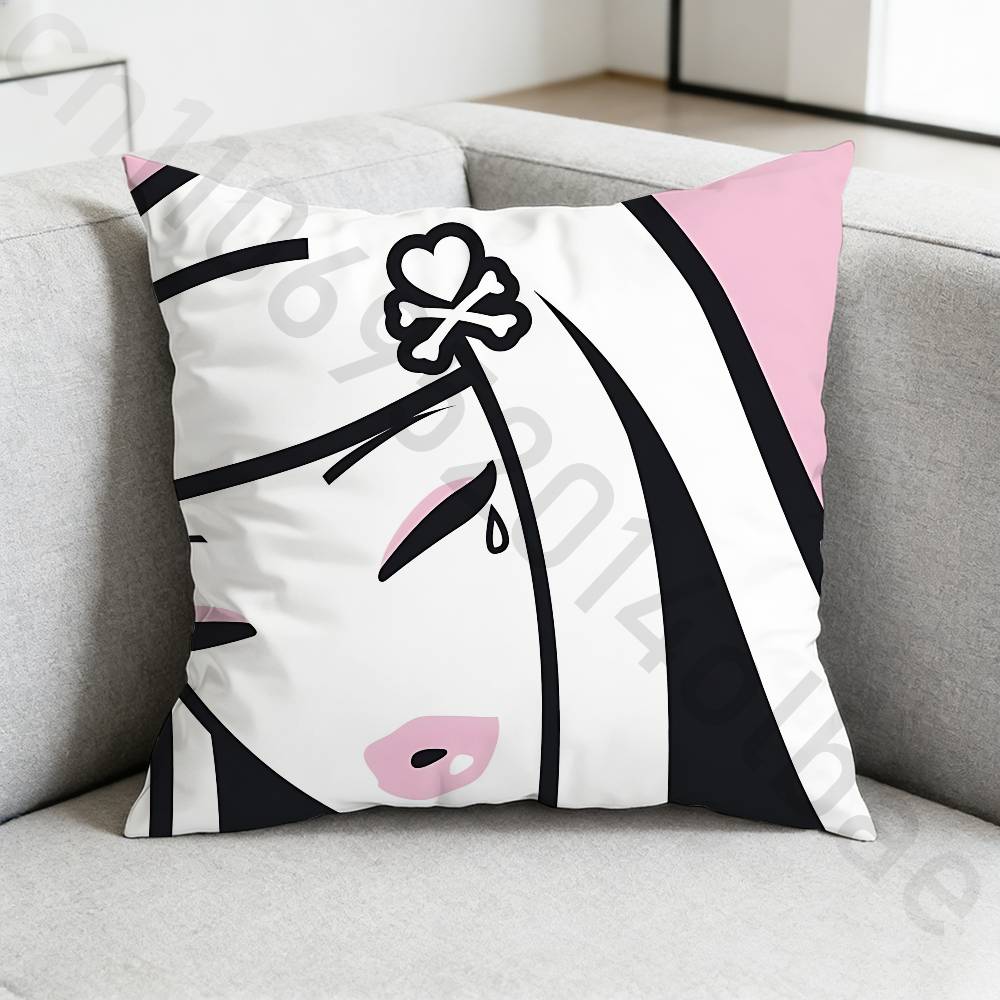 TTokidokiS Pillow Case Antidustmite Pillowcase Invisible Zipper Silky Short Plush Sofa Cushion Cover