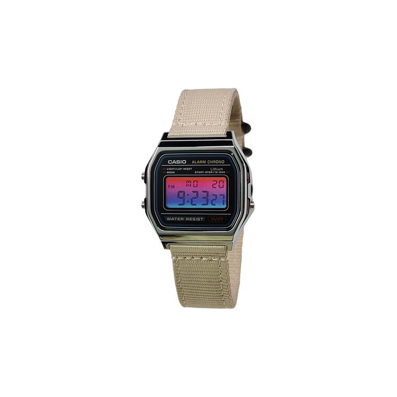 Casio Customized Watch Modified Series Silver Resin Case Life Waterproof A159WA-N1D Modified-doomsday Heart Quartz A159WA-N1D-HongLanJianBianBiaoJing