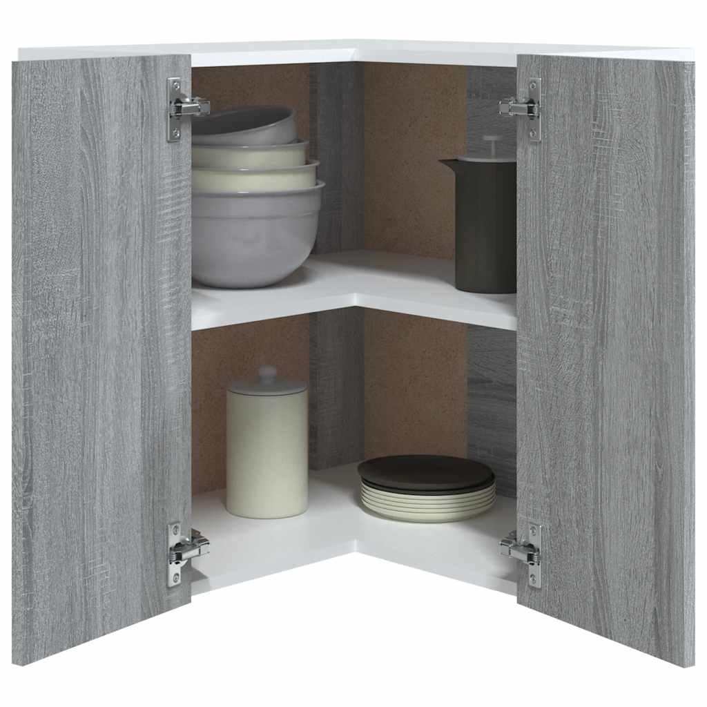 Vidaxl Corner Wall Cabinet, Sonoma Oak Grey, 57X57X60 Cm
