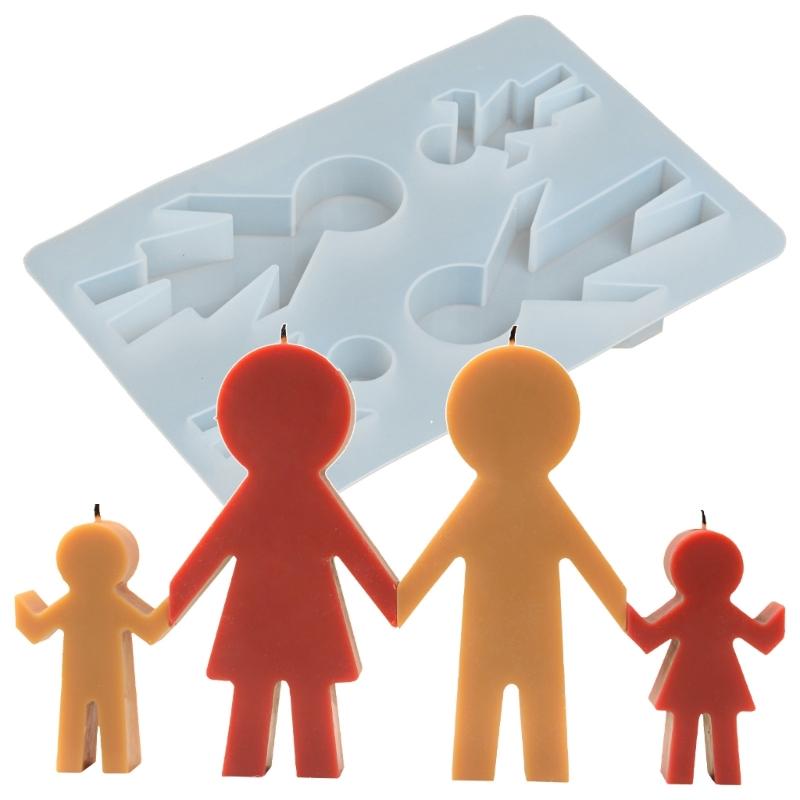 Rodinná tématická figurka Silikonové formy na svíčky pro dekoraci domova svíčkami Formy z epoxidové pryskyřice Silikonové formy na beton, sádru