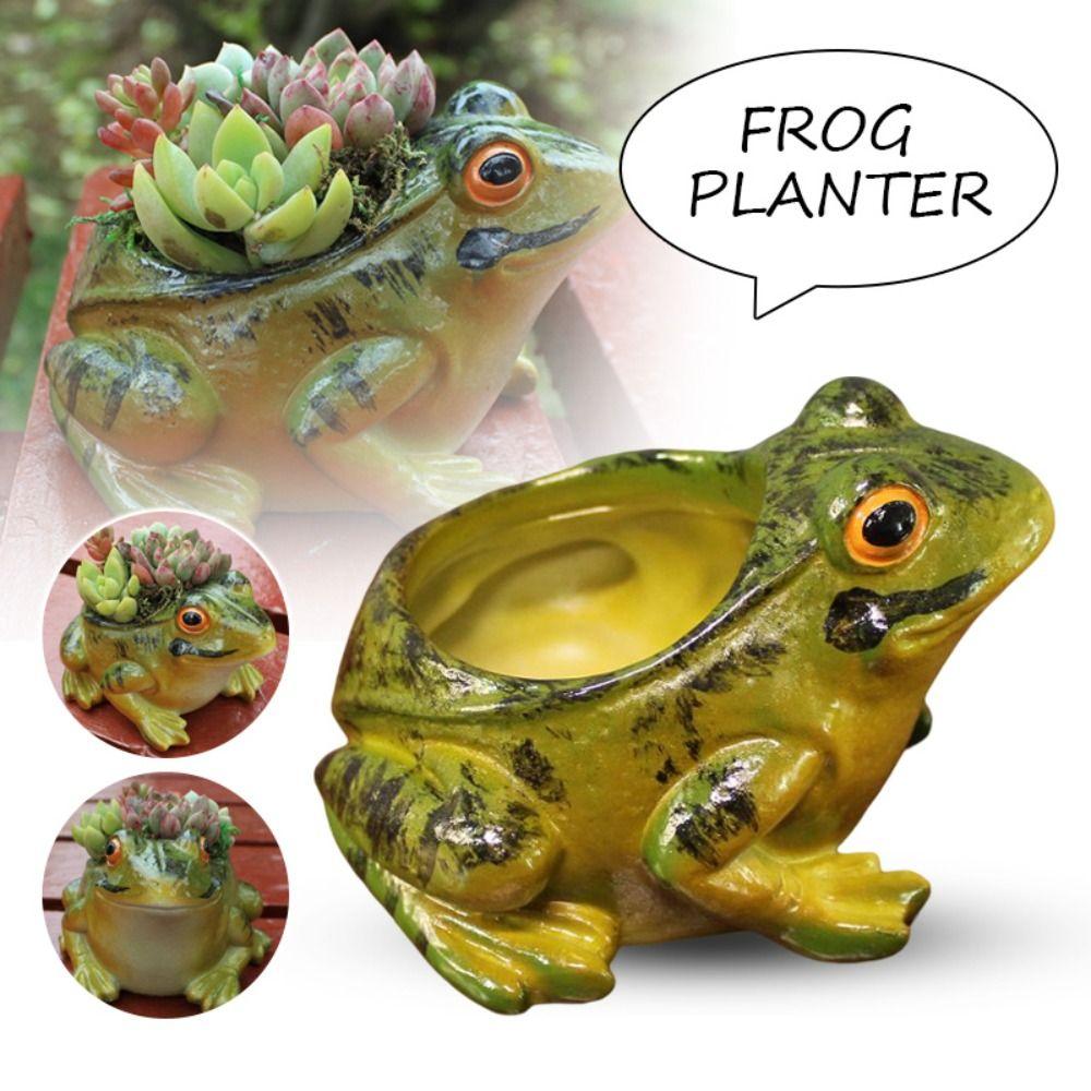 Atmungsaktive Frosch Sukkulenten Pflanztöpfe Verdickter Pflanzenübertopf Frosch Blumentopf Hof